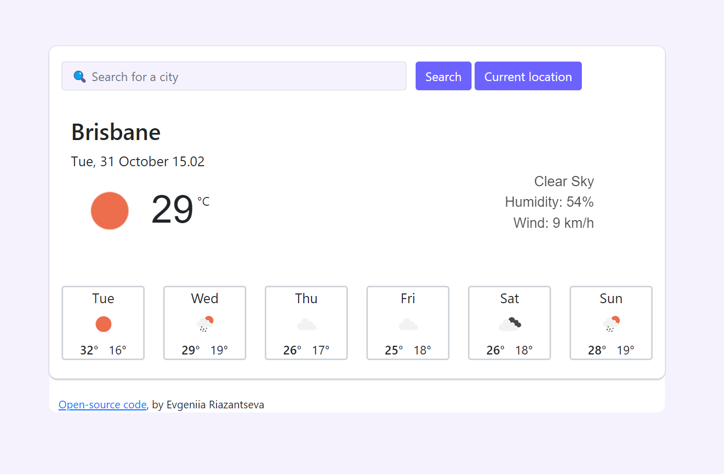weather project screenshot